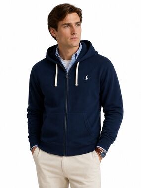 Polo Ralph Lauren Men’s Lightweight Fleece Full Zip Hoodie Navy Size XL